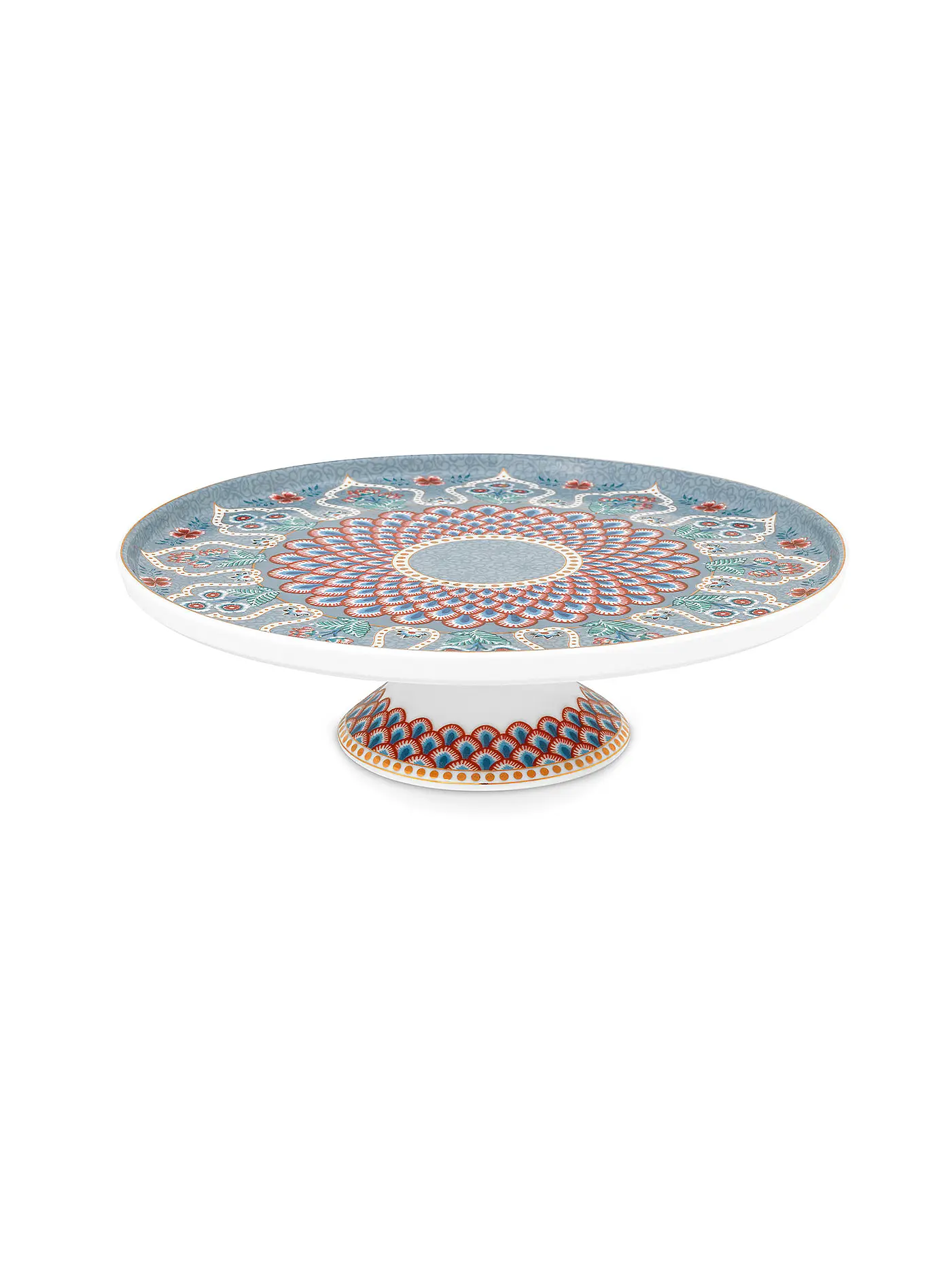PIP STUDIO | Tortenplatte mit Fuss Mini 21cm FLOWER FESTIVAL Light Blue | 